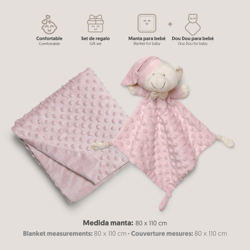 InterBaby set dekica Bubble i tješlica Bear Dark Pink slika 4