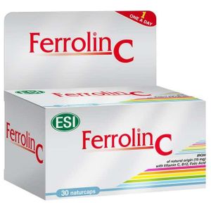 FERROLIN C Kapsule - Dijetalni Suplement sa Gvožđem, Vitaminom C, Folnom Kiselinom i Vitaminom B12
