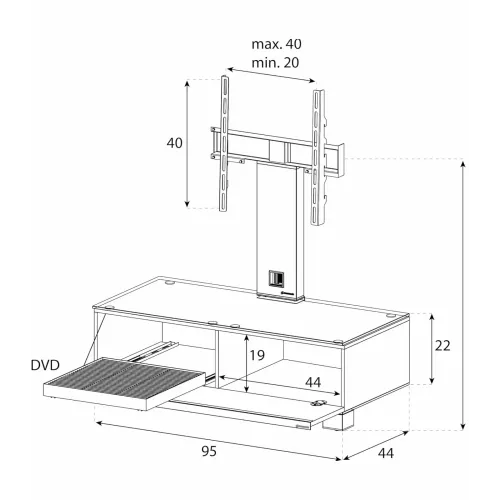 SONOROUS MD8095-B-INX-APL Komoda za TV slika 3