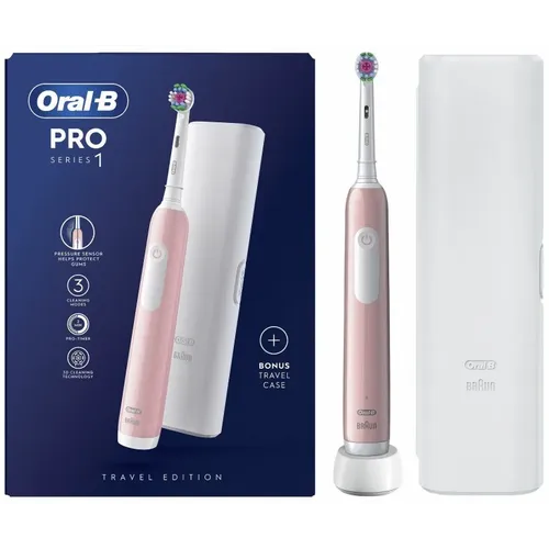 Oral-B Pro1 Pink + Travel Case, Električna četkica sa putnom kutijom  slika 1