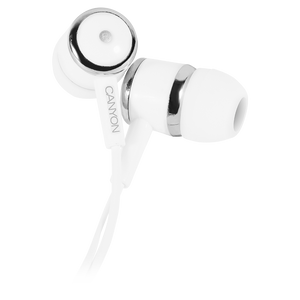 CANYON Stereo earphones with microphone, White