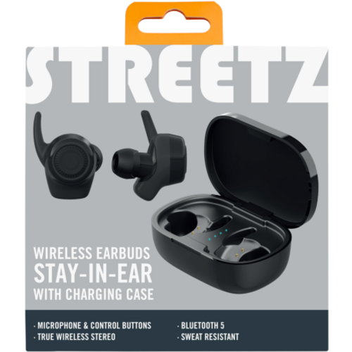 STREETZ Bežične slušalice za uši s kućištem za punjenje, otporne na znoj, BT 5, TWS slika 2