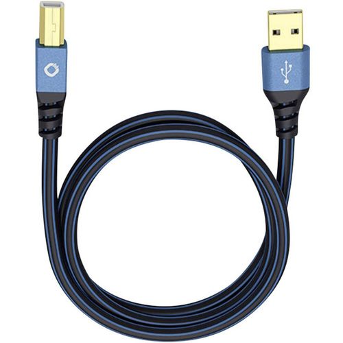 USB 2.0  [1x muški konektor USB 2.0 tipa a - 1x muški konektor USB 2.0 tipa b] 0.50 m plava boja pozlaćeni kontakti Oehlbach USB Plus B slika 1