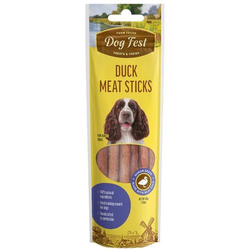 Dog Fest Duck Meat Sticks, poslastica za pse, mesni štapići s pačetinom, 45 g slika 1