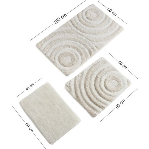 Wave - Ecru Ecru Bathmat Set (3 Pieces) slika 4