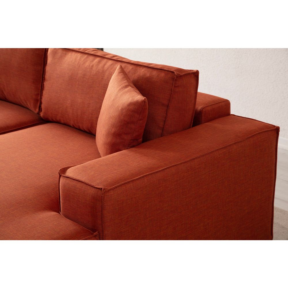 Pırlo Kutni Sofa na Razvlačenje - Narandžasti slika 12
