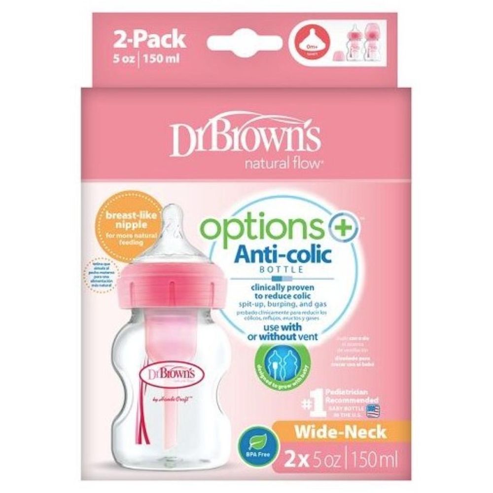 Dr Brown's Plastična flašica Options+ Wide Neck 150ml WB52601, 2kom slika 2