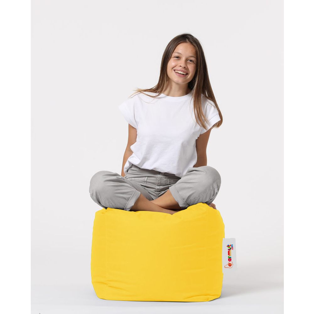 Žuti Kvadratni Puf - Vrt Pouffe slika 2