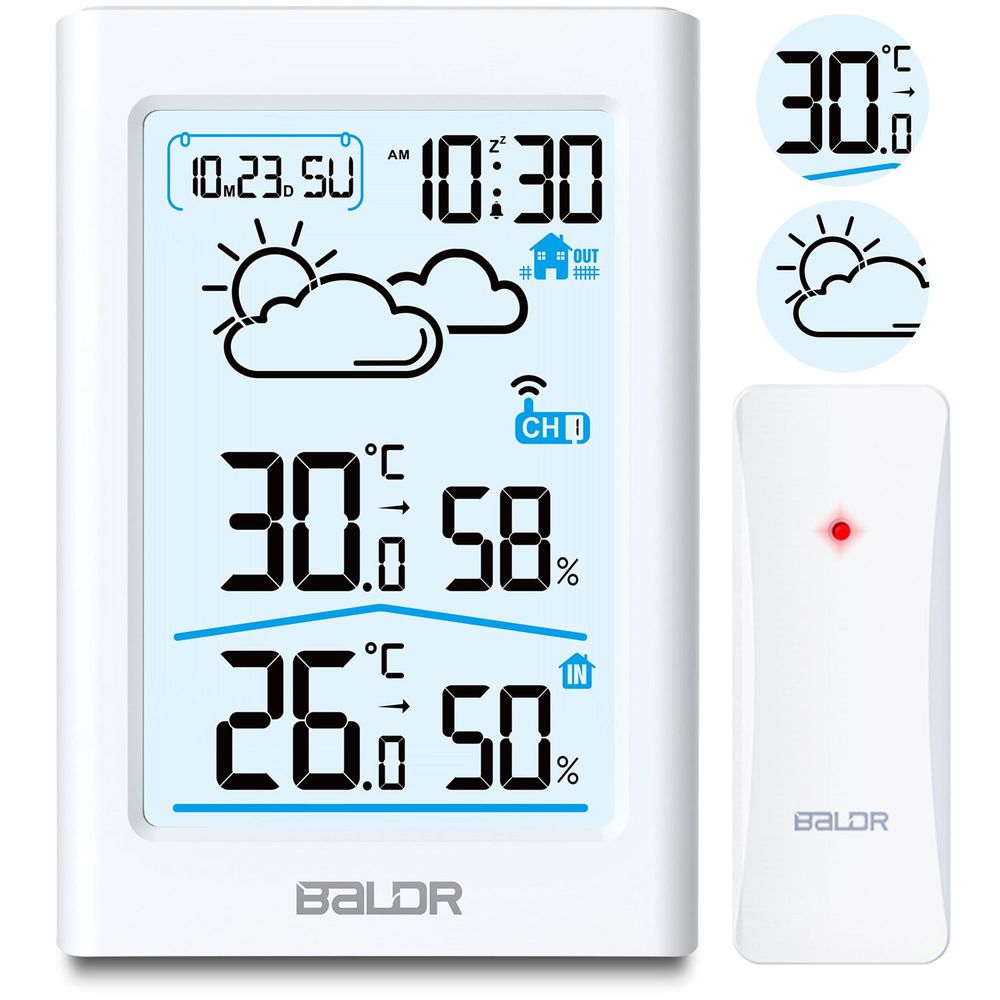 Meteorološka stanica s zaslonom BD-911 bijela slika 1