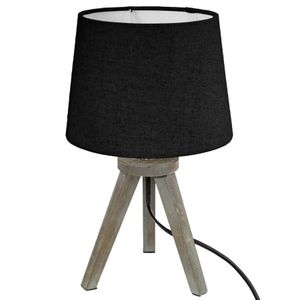 Atmosphera lampa mini 18x30.5cm drvo/poliester crna