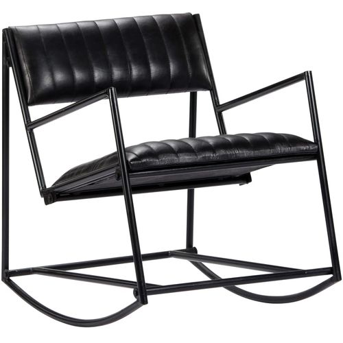 282905 Rocking Chair Black Real Leather slika 10