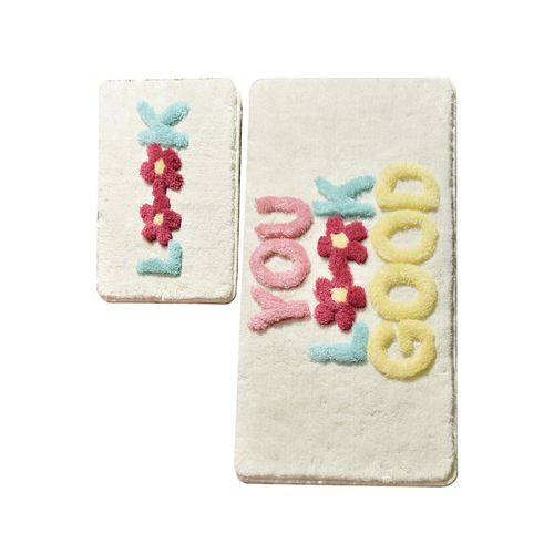 Look - Ecru Multicolor Acrylic Bathmat Set (2 Pieces) slika 4