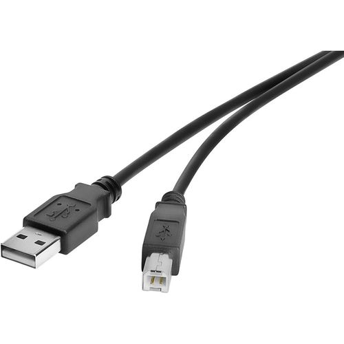 Renkforce USB kabel USB 2.0 USB-A utikač, USB-B utikač 0.30 m crna pozlaćeni kontakti RF-4463064 slika 1