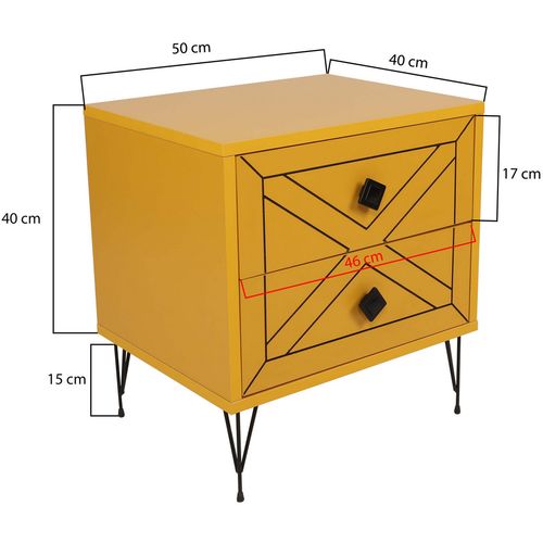 Luna - Yellow Yellow Nightstand slika 13