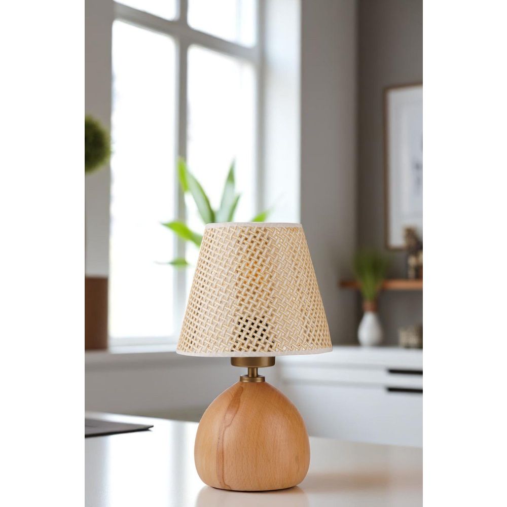 8898-6 Bež Orah Stolna Lampa slika 1