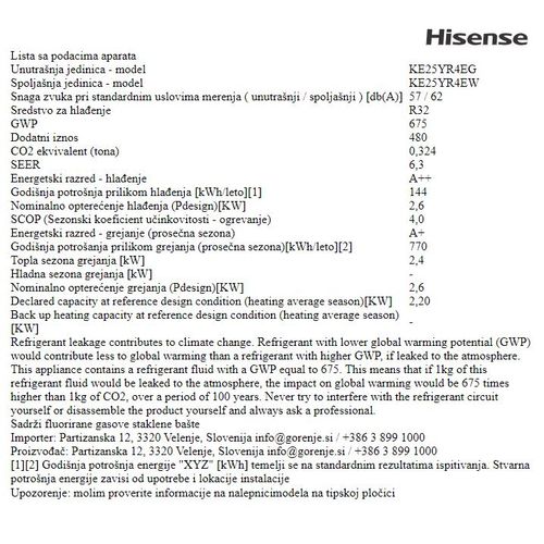  Hisense Hi Comfort Inverter klima uređaj, 9000 BTU, WiFi integrisan slika 8