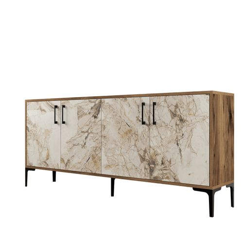 Woody Fashion Komoda, Kiev - Walnut, White Marble slika 5