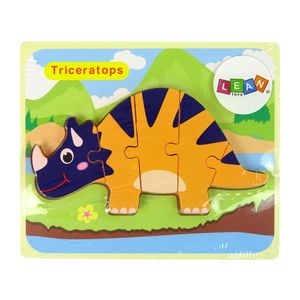 Drvena slagalica dinosauri triceratops ankylosaurus narančasta
