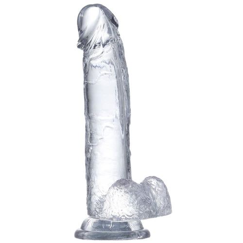 Glazed realistični prozirni dildo s testisima 18cm ili 22cm slika 10