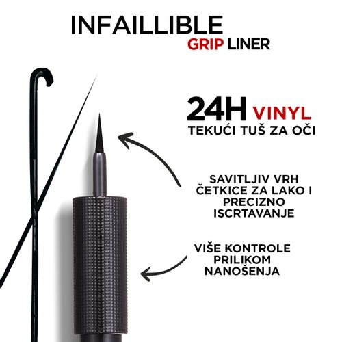 L'Oréal Paris Infaillible Grip 24h Matte Liquid Liner Vinyl Black slika 7