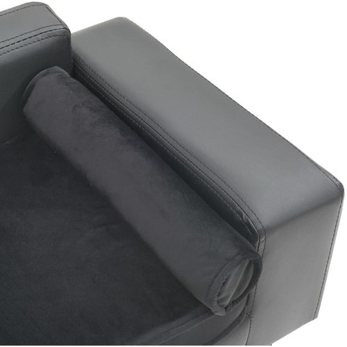 Sofa za pse siva 81 x 43 x 31 cm od pliša i umjetne kože slika 15