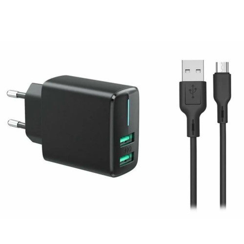 PUNJAC ZA MOBILNI 2xUSB 2,4A SA KABLOM MICRO KONEKTOROM slika 1