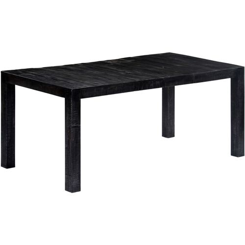 Blagovaonski stol crni 180 x 90 x 76 cm od masivnog drva manga slika 7