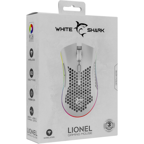 White Shark MIŠ WGM-5012 LIONEL / 10.000 DPI - Bijeli / Wireless slika 7