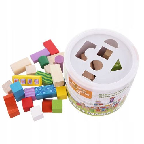 ECO TOYS Drvene kocke 50 kom + razvrstač slika 2