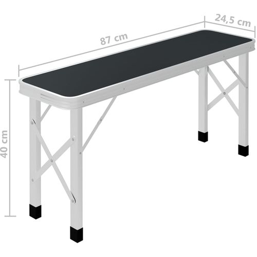 Sklopivi stol za kampiranje s 2 klupe aluminijski sivi slika 8