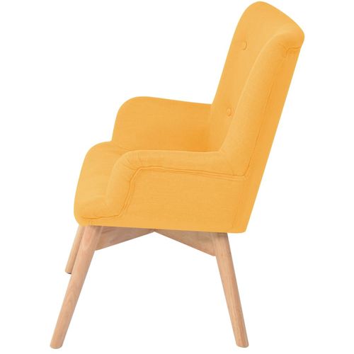 Fotelja s osloncem za noge od tkanine žuta slika 50