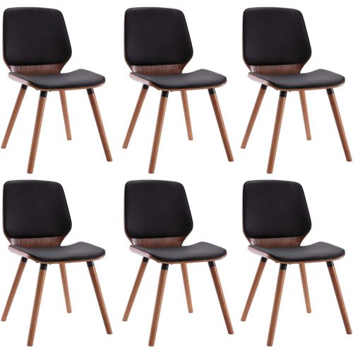 Blagovaonske stolice od umjetne kože 6 kom crne slika 35