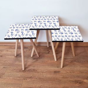 Set Nesting Stolova 3Shp259 - Boje: mornarsko plava, bijela (3 komada)