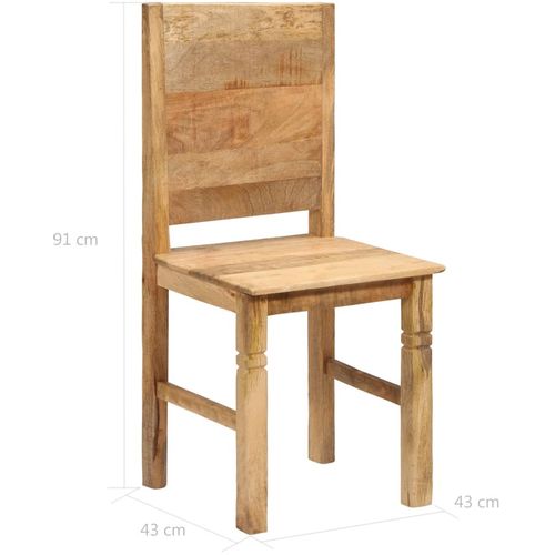 Blagovaonske stolice od masivnog drva manga 2 kom slika 30