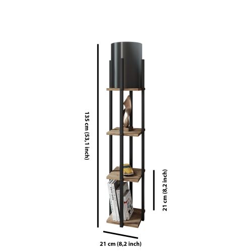 Stojeća lampa 'Nora' - Crna, Prirodni izgled slika 2