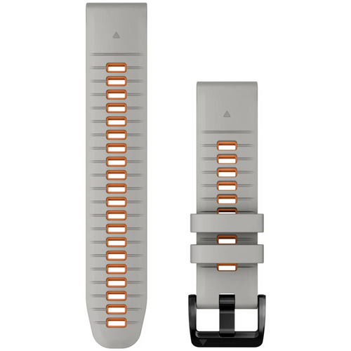 Garmin QuickFit 22 remen za sat, silikon maglovito sive/jarko narančaste boje slika 1