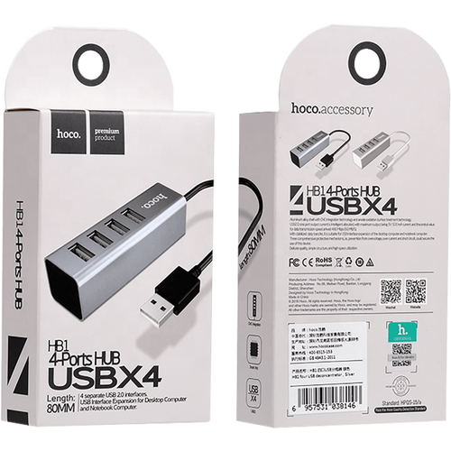 hoco. Konverter HUB USB 2.0 to 4 x USB2.0 - HB1 slika 2