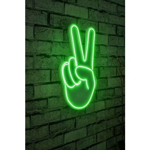 Wallity Ukrasna plastična LED rasvjeta, Victory Sign - Green slika 10