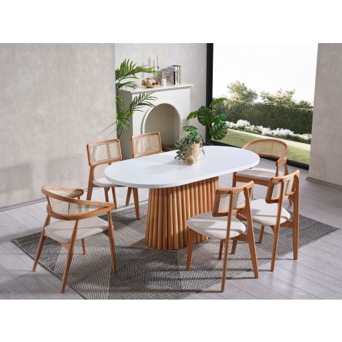 Soho - White, Natural White
Natural Dining Table & Chairs Set (6 Pieces) slika 1