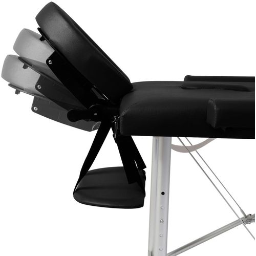 Crni sklopivi masažni trodijelni stol s aluminijskim okvirom slika 28