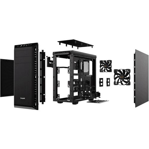 be quiet! BG021 PURE BASE 600 Black, MB compatibility: ATX, M-ATX, Mini-ITX, Two pre-installed Pure Wings 2 fans, Water cooling optimized with adjustable top cover vent (up to 360mm) slika 4