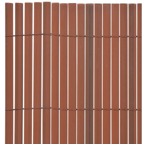 Dvostrana vrtna ograda PVC 90 x 500 cm smeđa slika 3