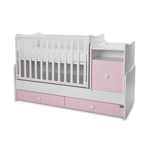 LORELLI TREND PLUS Modularni krevetić 4in1 s Mehanizmom Ljuljanja White/Orchid Pink  slika 2