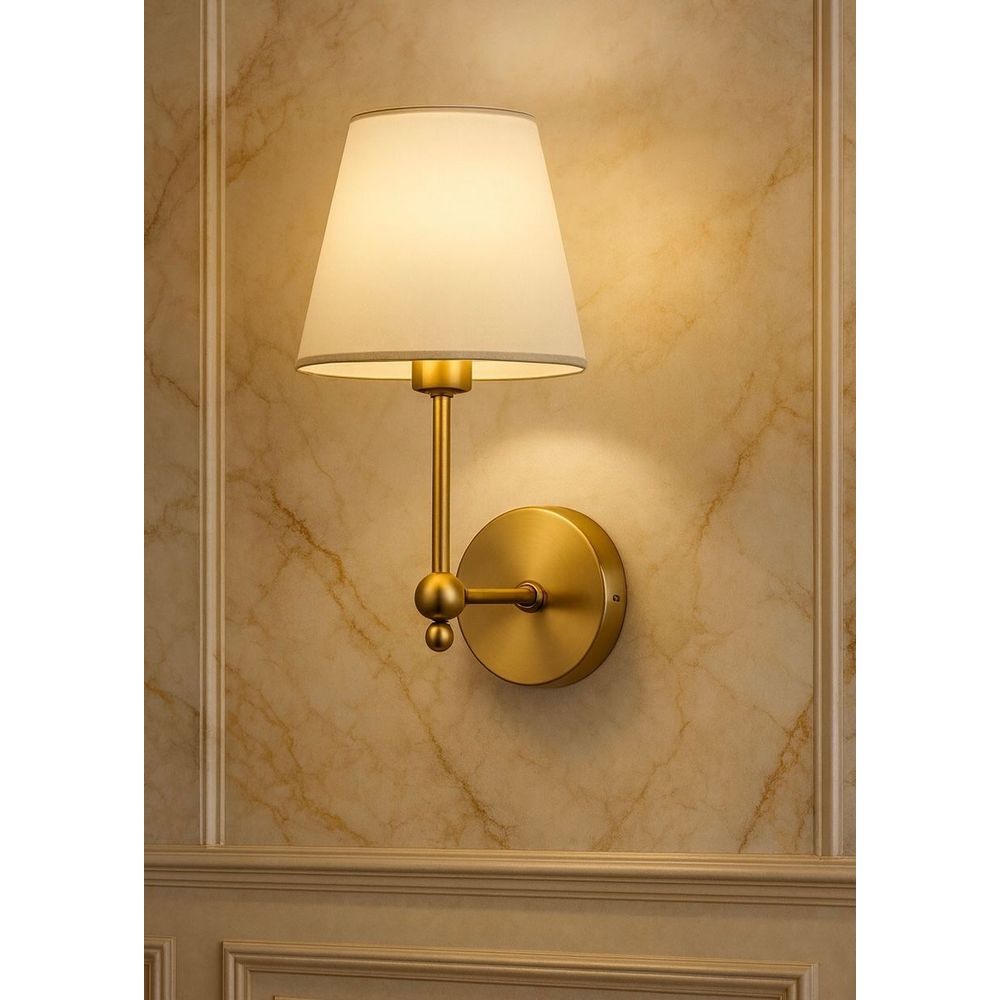 Zidna Lampa BRZ-540061 - Zlatna i Bijela slika 1