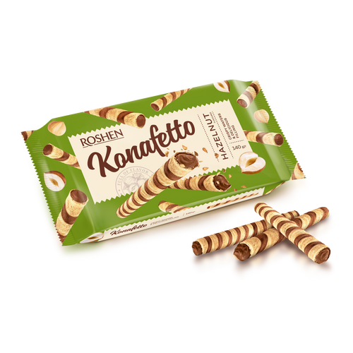 Roshen Konafetto vafel rolice s kremom od lješnjaka 140g slika 1