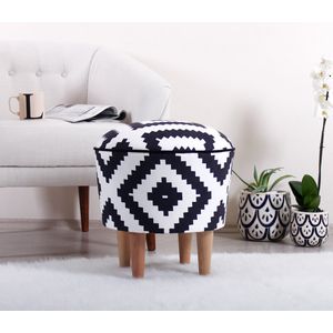 Luiz - Black, White Black
White Pouffe