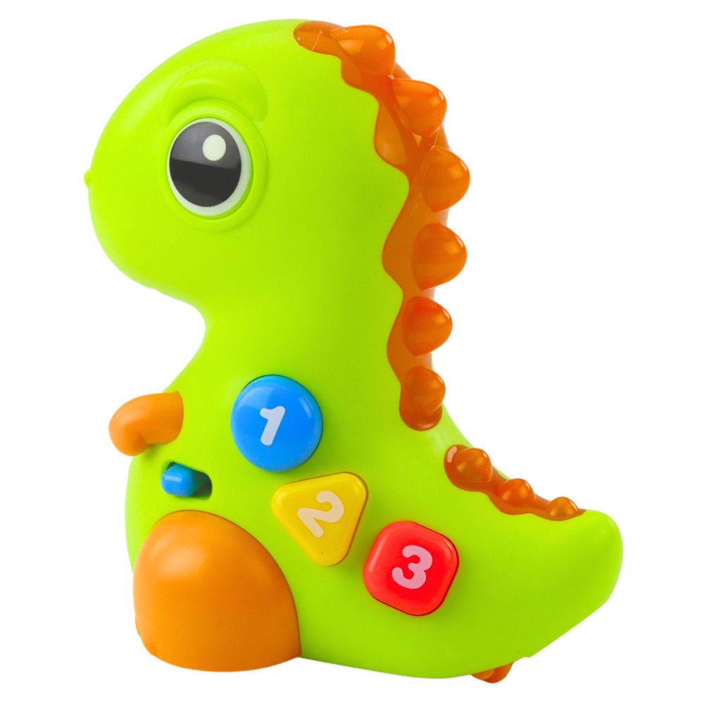 Interaktivna igračka za malu djecu Dinosaur na kotačima sa svjetlima i zvukovima slika 4