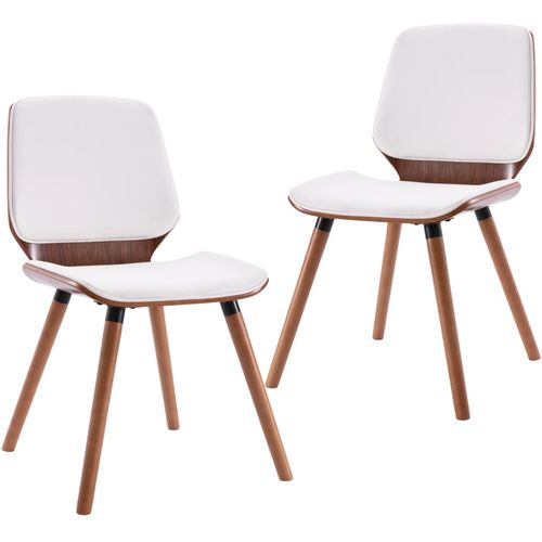Blagovaonske stolice od umjetne kože 2 kom bijele slika 38