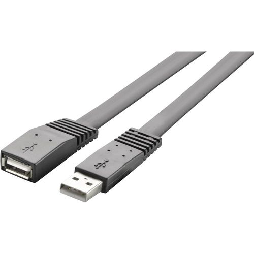 Renkforce USB kabel USB 2.0 USB-A utikač, USB-A utičnica 1.00 m crna visokofleksibilan RF-4087404 slika 1