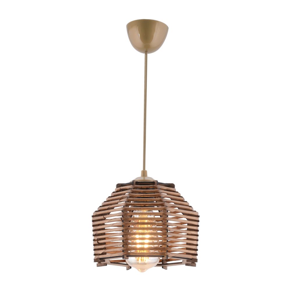 Luster Sare Brown sa Drvenim Tijelom slika 4